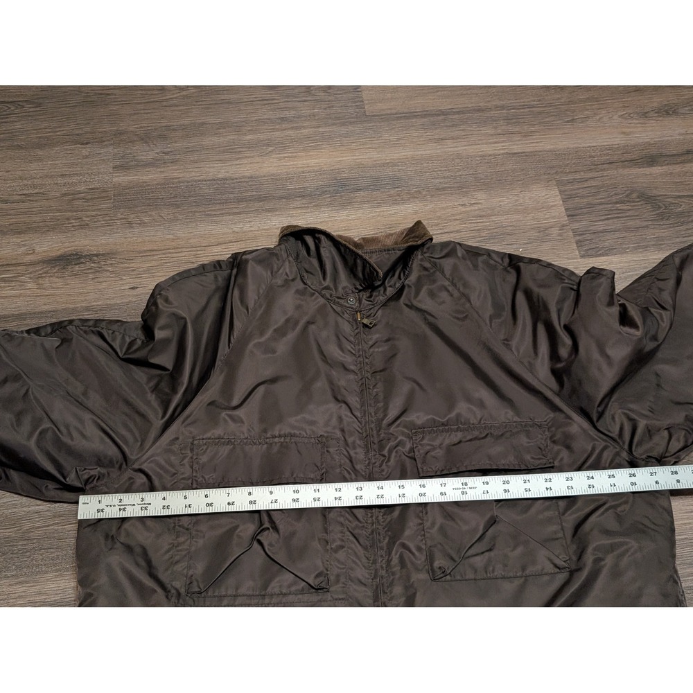 Banana Republic Mens XL Brown Nylon Field Jacket Corduroy Collar Barn Coat XL - Picture 5 of 5